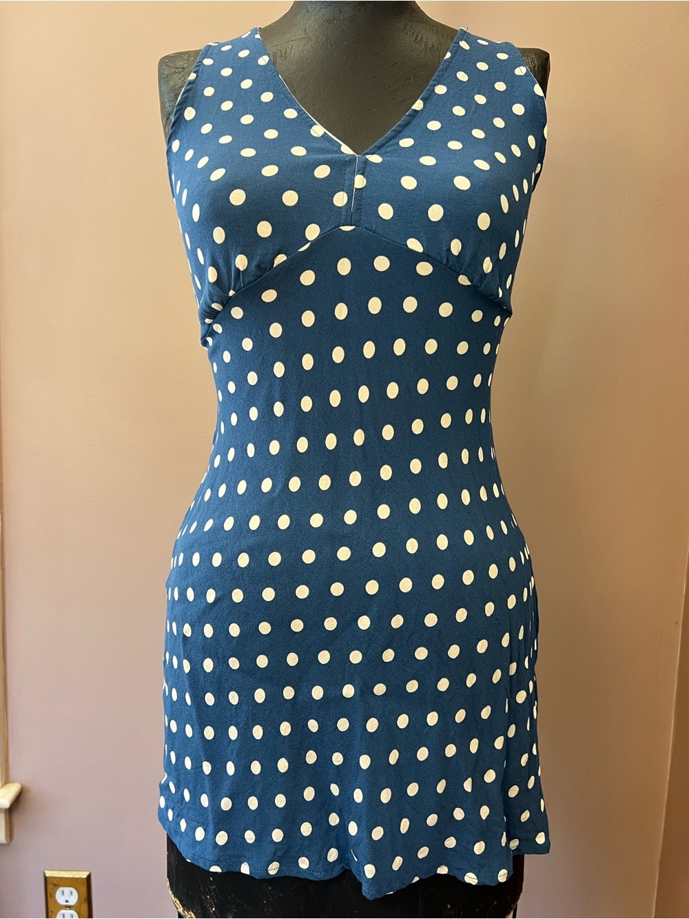Reformation Blue Polka Dot Calix Mini Sundress Size Extra Small